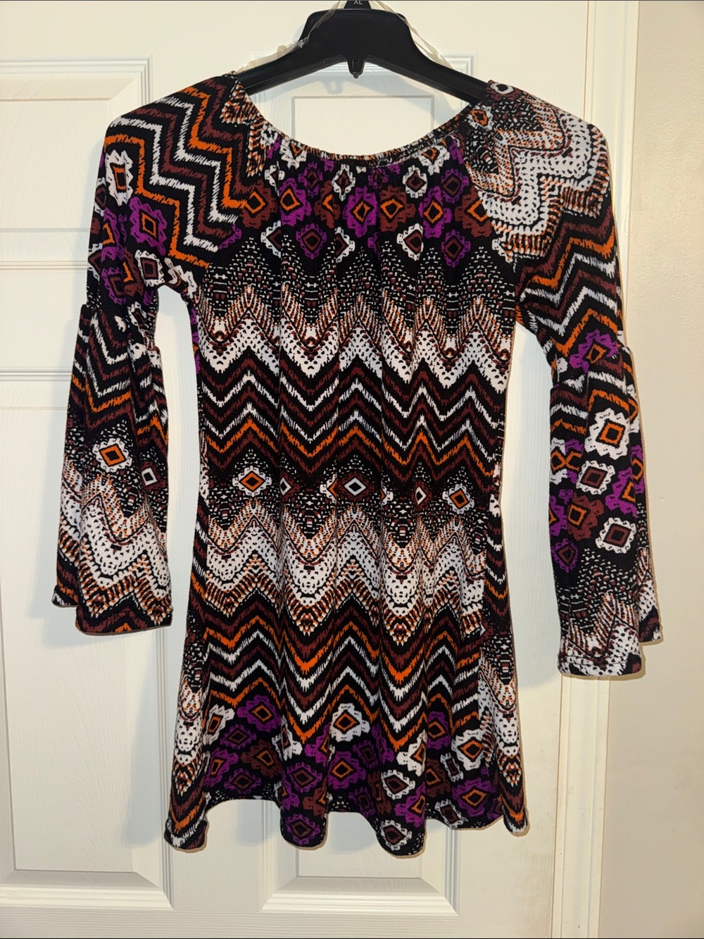 WinWin Black, Purple & Orange Chevron Tunic Top